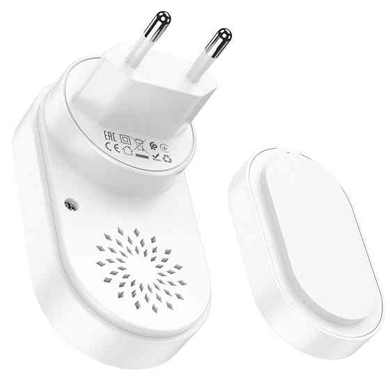 Дзвінок HOCO HI25 210 mAh wireless doorbell (EU) White Одеса