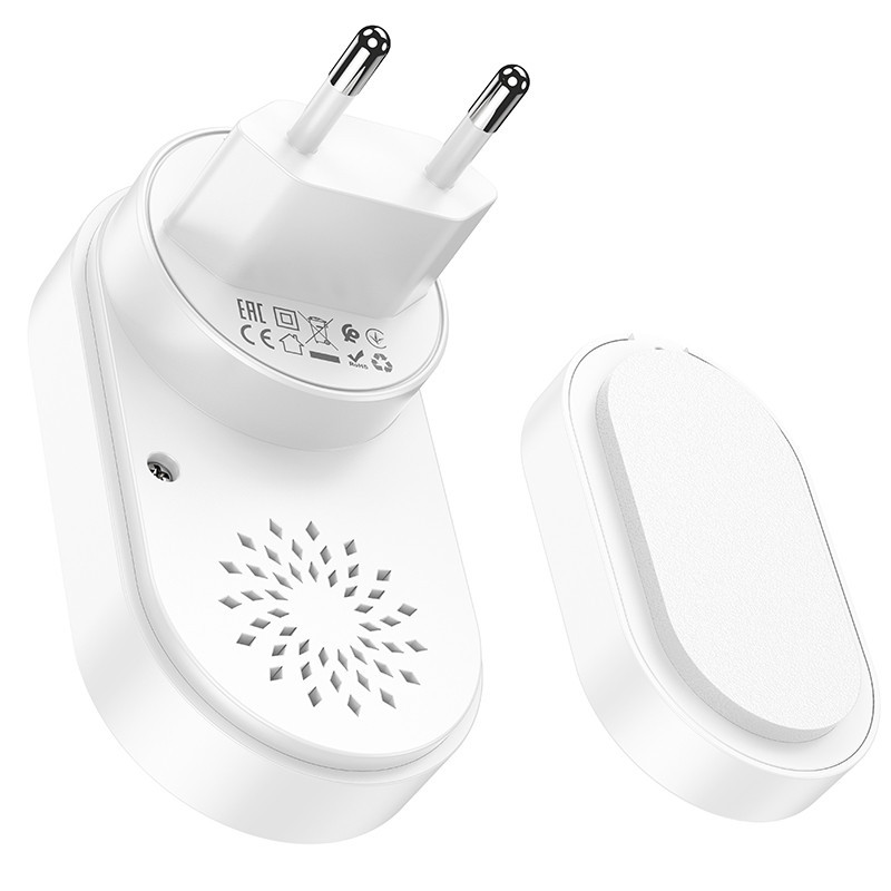 Дзвінок HOCO HI25 210 mAh wireless doorbell (EU) White Одеса - фото 6