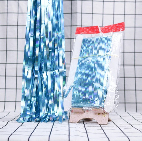 Фольгированные шторы для фотозоны с голограммой 2 м на 1 м голубой Киев - изображение 3