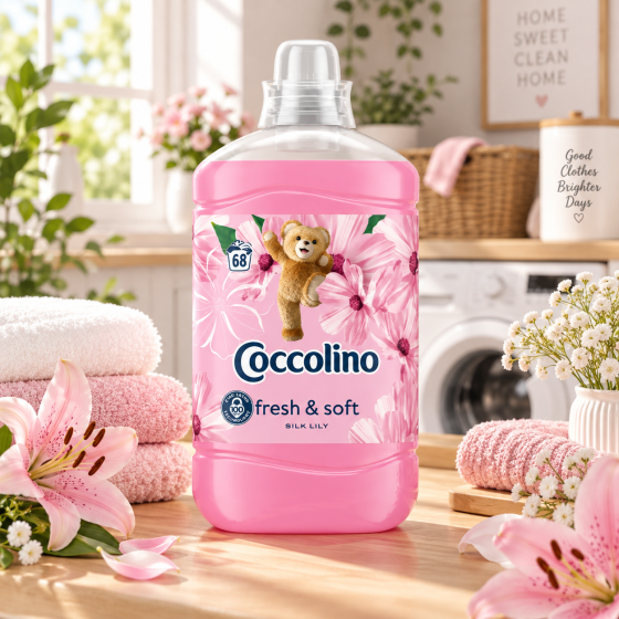 Coccolino кондиціонер для білизни свіжість та м'якість шовковиста лілія троянда бузок сандал 1702 мл Київ