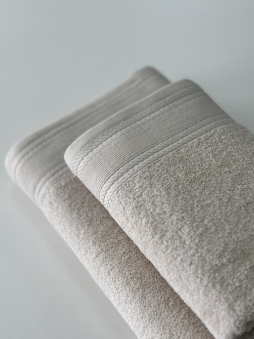 Комплект махрових рушників IDEAL TEXTILE Легкий бриз 50х90 + 70х140 см 450 г/м2 100% бавовна Бежевий Чернівці - фото 5