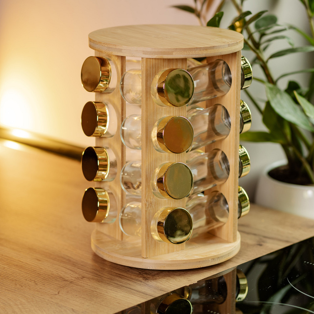 Набор специй на подставке из дерева, 16 стеклянных банок Киев - изображение 4