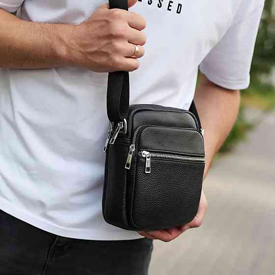 Якісна чоловіча сумка з натуральної шкіри, сумка месенджер, шкіряна барсетка Київ