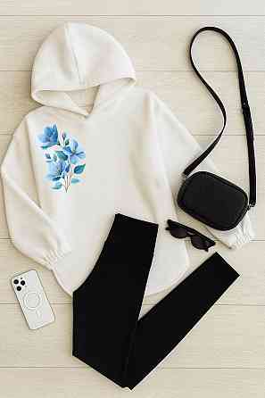 Жіночий теплий прогулянковий костюм: кофта + лосини двосторонній фліс + дайвінг на флісі Білий, 42/44 Одеса