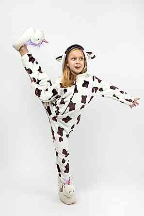 Кігурумі дитячий з велсофту Тепла піжама-комбінезон тваринка Корівка дитячі кігурумі Україна Київ