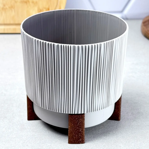 Вазон Осло зі вставкою та декоративною підставкою 20см какао Алеана Житомир