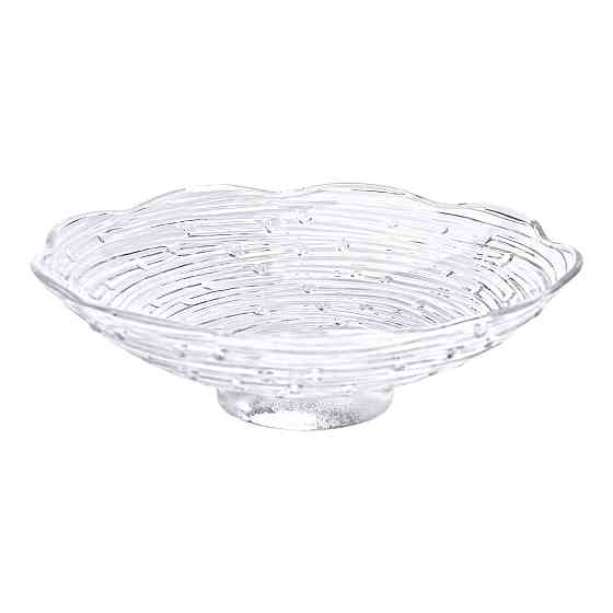 Фруктовниця скляна Ø23 ваза для фруктів Листя лотоса HP-YH-12 Коломия