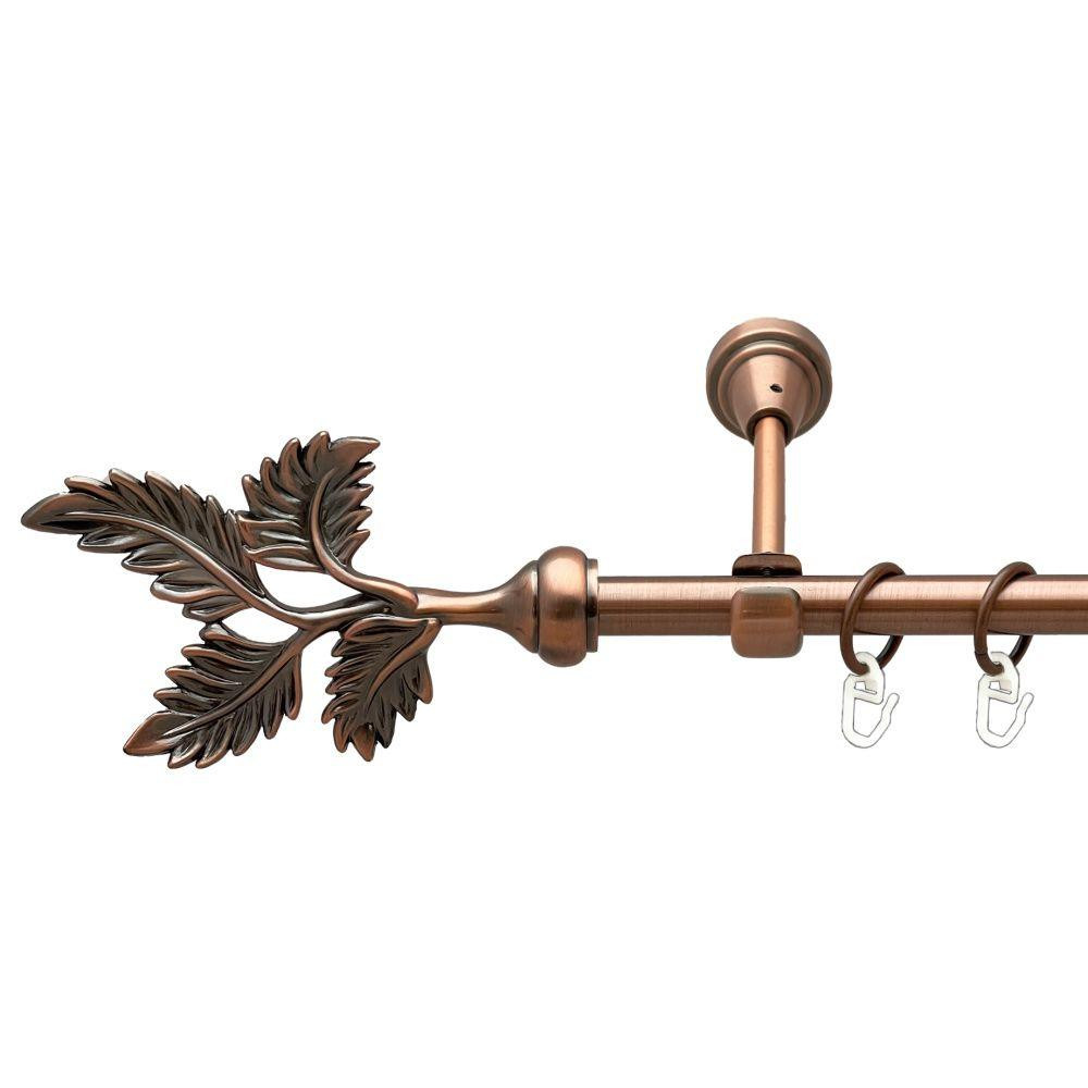 Карниз Orvit Папороть металевий однорядний відкритий гладка труба кільце металеве Мідь 16 мм 120 см Львов - изображение 1