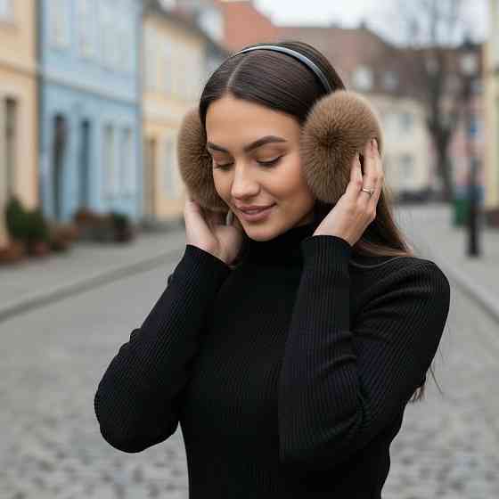 Наушники меховые женские песцовые Бежевый Харьков