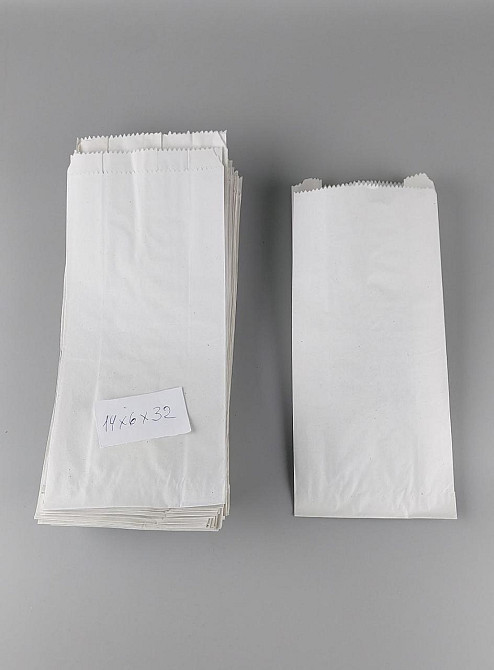 Пакет паперовий 14см 6*32см білий (1000 шт) Харків - фото 2
