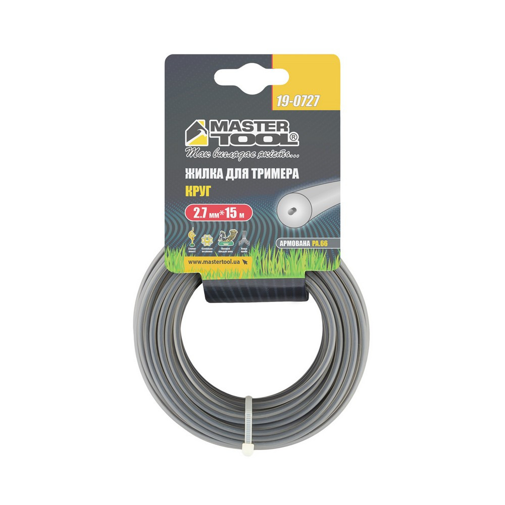 MASTERTOOL Жилка для тримера MASTERTOOL КРУГ АРМОВАНИЙ 2.70 мм 15 м 19-0727 Киев - изображение 4