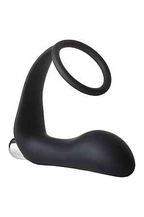 Анальная пробка с эррекционным кольцом FANTASSTIC VIBRATING ANAL PLUG WITH COCKRING BLACK Sex Aura Киев