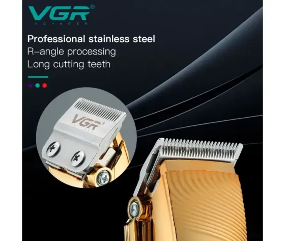 Профессиональная аккумуляторная машинка для стрижки волос VGR V-280 с дисплеем и насадками Коломыя