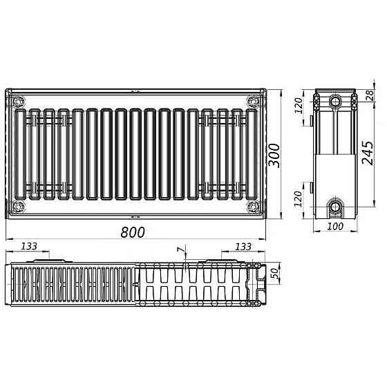 Радиатор стальной панельный KALITE 22 бок 300x800 (000022300) Киев