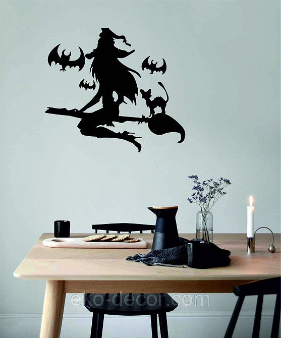 Декоративне настінне Панно «Відьма на мітлі», Декор на стіну Київ - фото 6