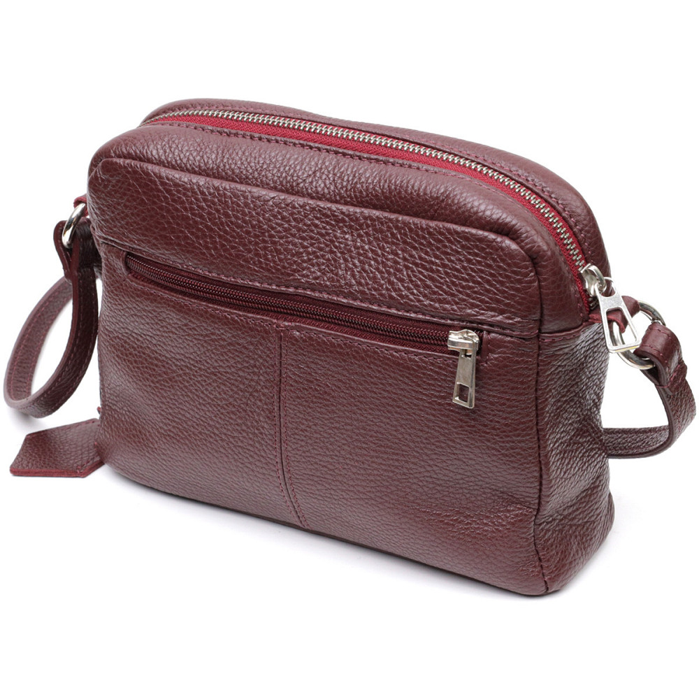 Яркая женская сумка кросс-боди из натуральной кожи GRANDE PELLE 11653 Бордовый Киев - изображение 2