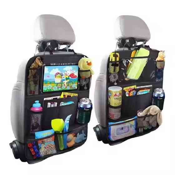 Органайзер автомобільний накидка на спинку сидіння в авто на 10 секцій для приладдя в авто, чорний 61х41 см Кам'янець-Подільський