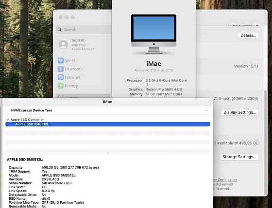 Apple iMac 21.5 2019 4K i7 6 Core 16GB RAM 512GB SSD AMD 4GB. Киев