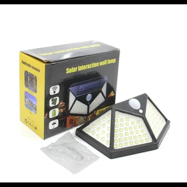 Уличный настенный светильник с датчиком движения 100LED/CL-100 угол аккумулятор 600мАч 3 режима 7317 Одесса - изображение 9