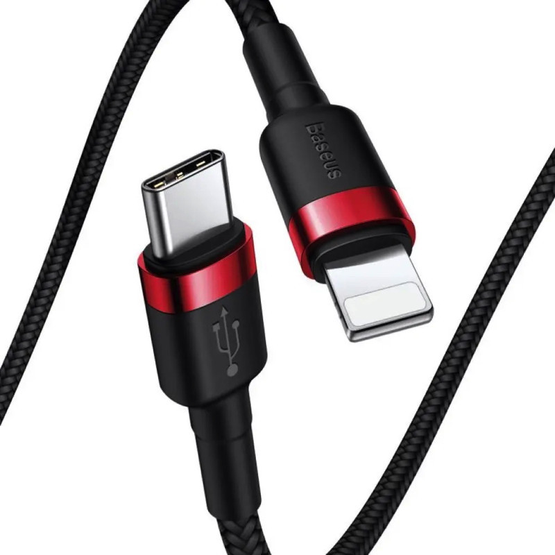 Кабель Type-C - Lightning Baseus Cafule PD 20W 1m Red+Black CATLKLF-91 Одеса - фото 4