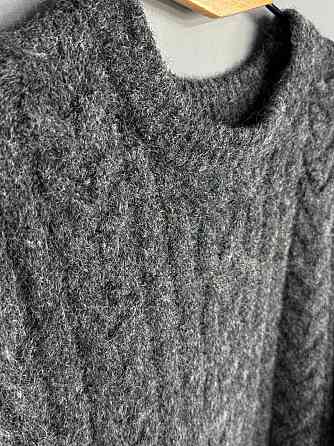 Светр жіночий A-N 3324 оверсайз крупна в’язка букле коси довгий one size, темно-сірий, one size Київ