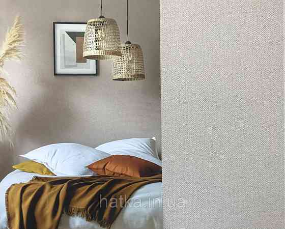 Шпалери вінілові на флізелін Caselio Chevron 0.53х10 м однотонні бежеві дрібна ялинка Київ