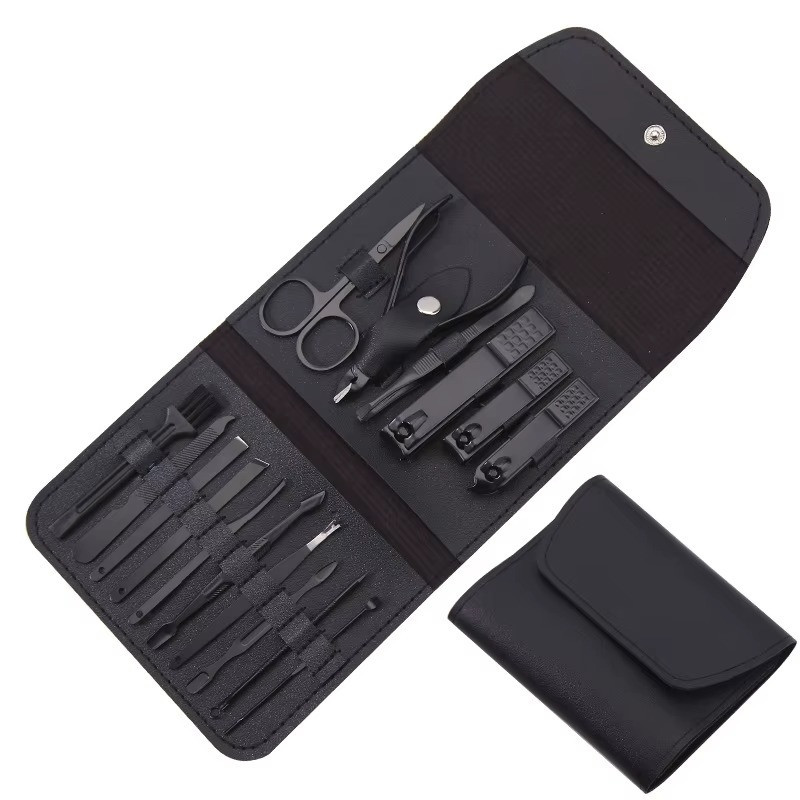 Набор для маникюра педикюра в кейсе ножницы, пилочка,пинцет, в наборе 16 шт черный Каменец-Подольский - изображение 5