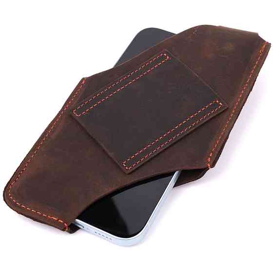Оригінальний чохол для телефону з натуральної шкіри Vintage sale_15058 Коричневий Київ