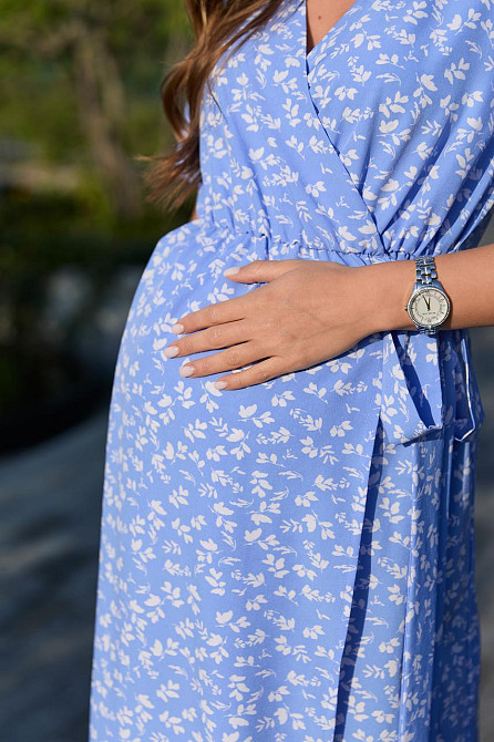 Сарафан для вагітних і годуючих літній для майбутніх мам Salou S (42) Lullababe блакитний у квіточку Кривий Ріг - фото 8