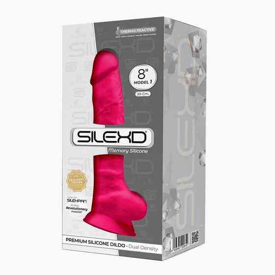 Фалоімітатор SilexD Vetus Pink (MODEL 1 size 8in), двошаровий, силікон + Silexpan, діаметр 4,2см Sex Aura Київ