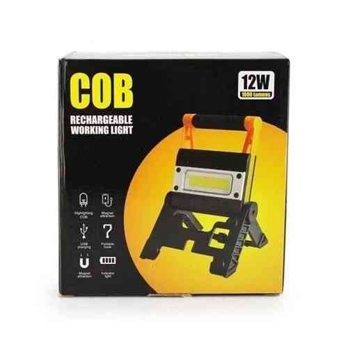 Прожектор переносний COB LED 12Вт 1000лм акумулятор 4800 мАг Type C USB powerbank 160x155x40 мм Київ