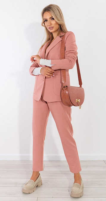 Трикотажний брючний костюм із піджаком Київ - фото 1