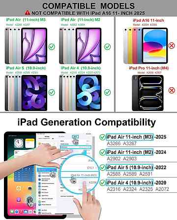 Чехол-книжка с клавиатурой для iPad Air 11-inch(M2/М3)/ iPad Air 5 2022/Air 4 2020 10.9/iPad 4-го покол. 10.9 / iPad Pro 11 2018 Днепр