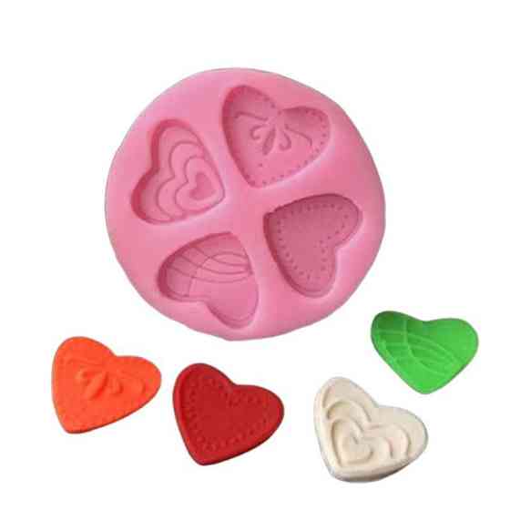 Молд силиконовый Сердца 56 мм розовый Киев