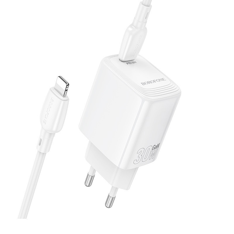 Мережевий зарядний пристрій BOROFONE BN28 Fuente single port PD30W charger (EU) White Одеса - фото 7