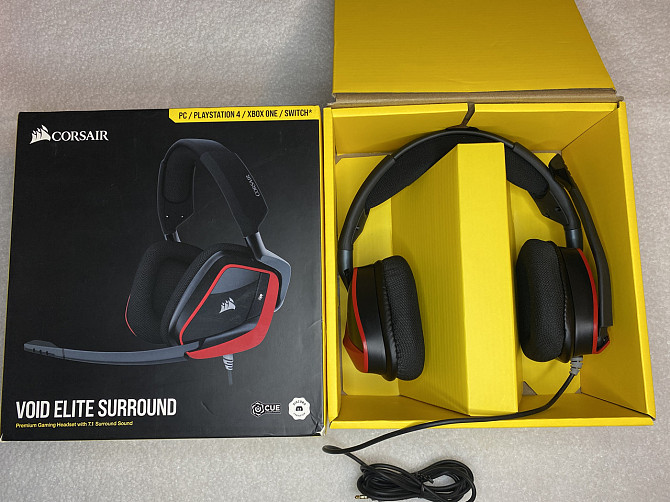 Ігрова гарнітура Corsair VOID ELITE Surround 7.1 з мікрофоном, сумісна з PC, PS4, Xbox, Switch, CA-9 Київ - фото 9