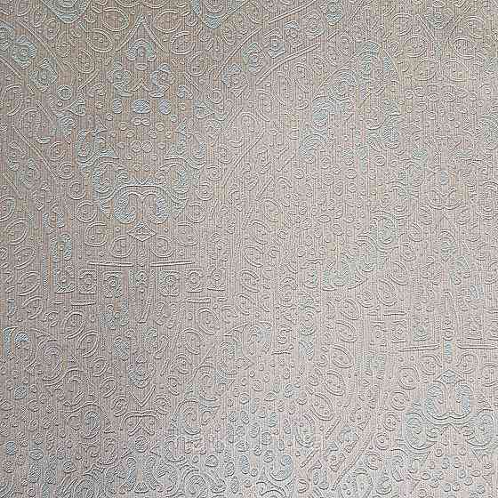 Шпалери метрові вінілові на флізелін Yuanlong Samsara східний стиль вензель білі сріблясті на блакитному 3д Київ