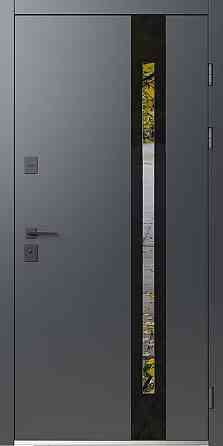 Двері вхідні SARMAK Елегант термо Афіна дерев'яна панель ArWood RAL 7016 / ПВХ антрацит 960х2040 мм Київ