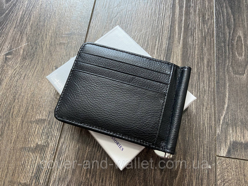 Шкіряний затиск для грошей без застібки на багато карток ST Leather Київ - фото 10