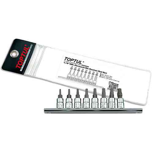Набір біт TORX п'ятигранних з отвором TOPTUL 1/4" T8-T40 8ед. GAAG0805 Чернігів