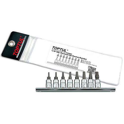 Набір біт TORX п'ятигранних з отвором TOPTUL 1/4" T8-T40 8ед. GAAG0805 Чернігів - фото 1