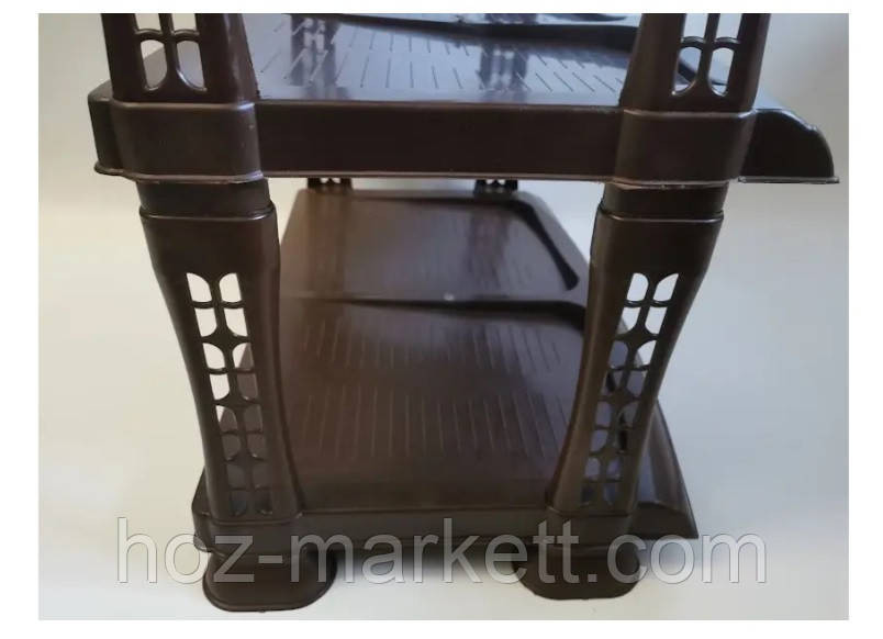 Полка для обуви коричневаяая на 5 полок люкс 48х86х30,5 см Харьков - изображение 2