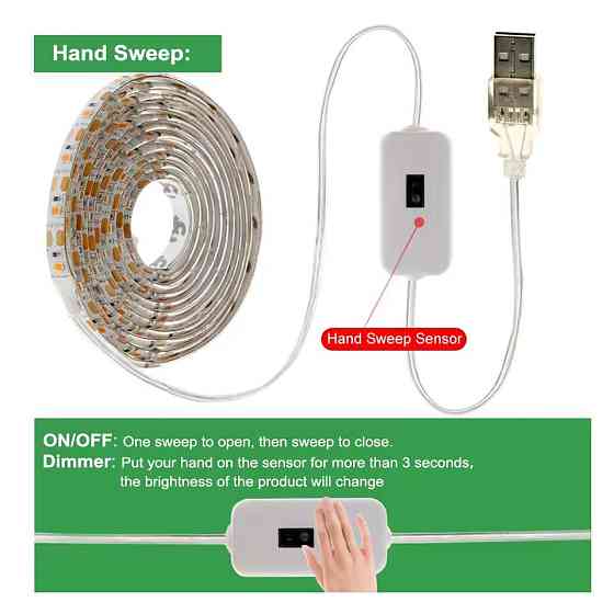 Фитолента LED SMD 2835 2м 120 светодиодов розовая USB подсветка растений Киев