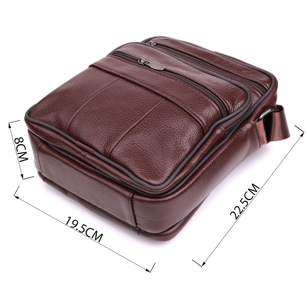 Зручна чоловіча сумка з натуральної шкіри 22858 Vintage Коричневий Київ - фото 3