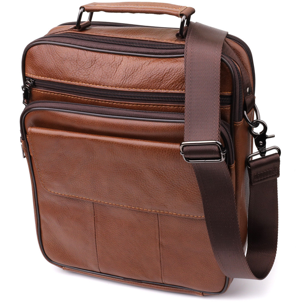 Мужская сумка с ручкой для переноса в руке из натуральной кожи Vintage 23025 Светло-коричневый Киев - изображение 4
