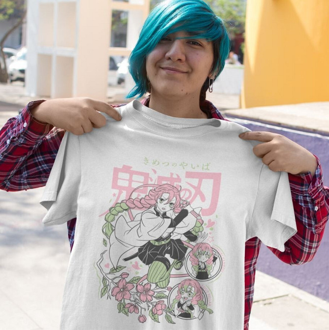 Футболка для хлопчика з аніме принтом Вбивця демонів оверсайз (зріст від 165 до 180) Чорний AnimeJ0830m Дніпро - фото 2