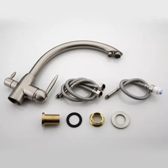 Змішувач для кухні з підключенням до фільтру Frap F4399-5, сатин Київ