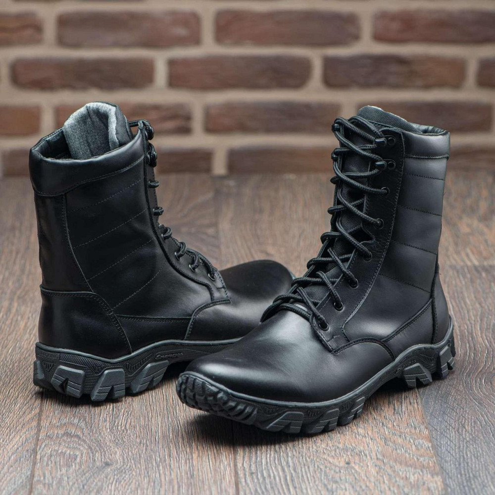 Тактичні берці чорного кольору, шкіряні, прошиті Харків - фото 3