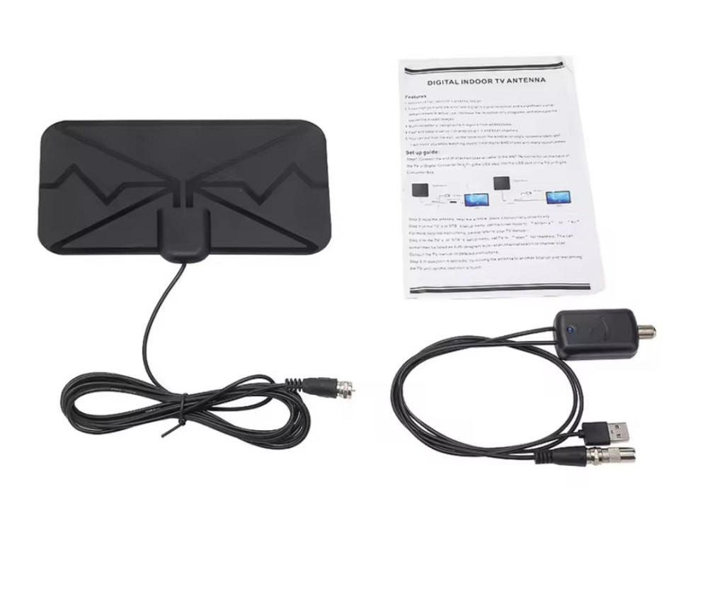 Телевизионная антена внутренняя с цифровым усилением 4K Full HD TV 21 на 12 см черный Киев - изображение 4