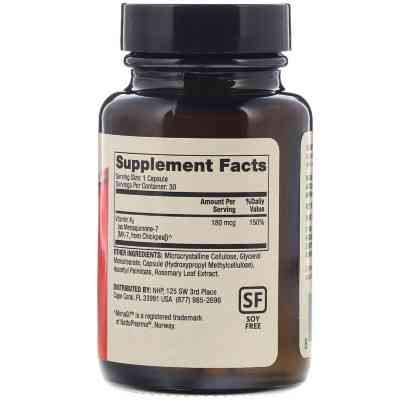 Вітамін Dr. Mercola Вітамін K2, 180 мкг, Vitamin K2, 30 капсул (MCL-01194) Вінниця